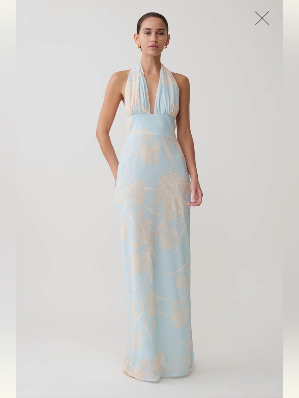 Meshki Nadine Halter Scarf Chiffon Maxi Dress